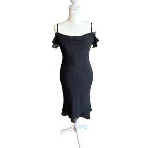 Flores & Flores 100% silk black cocktail dress size 2